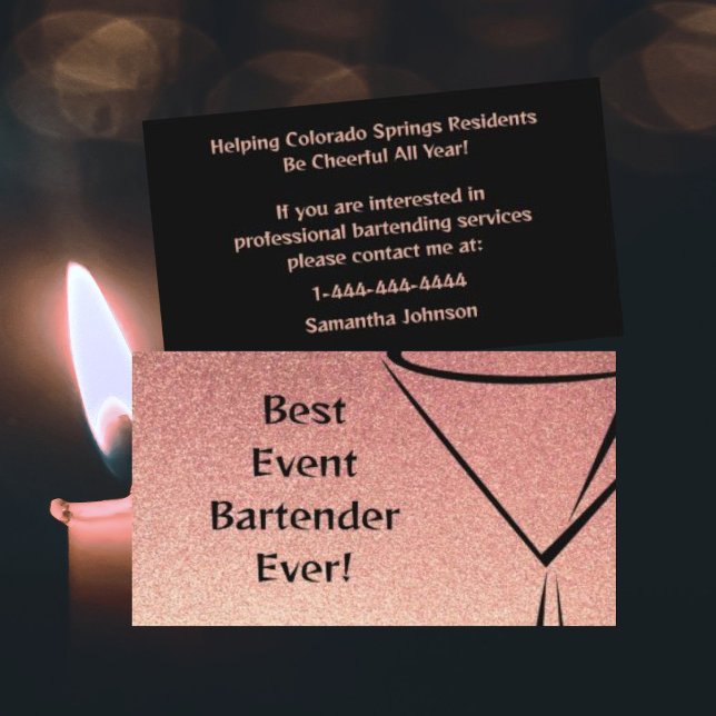 Tarjeta de presentación de Bartender para eventos  (Subido por el creador)