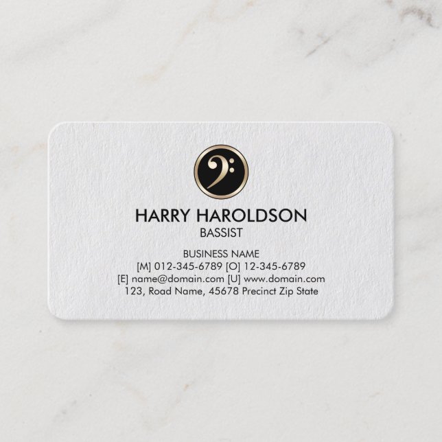 Tarjeta de presentación de Bass Clef Icon Basistf  (Anverso)