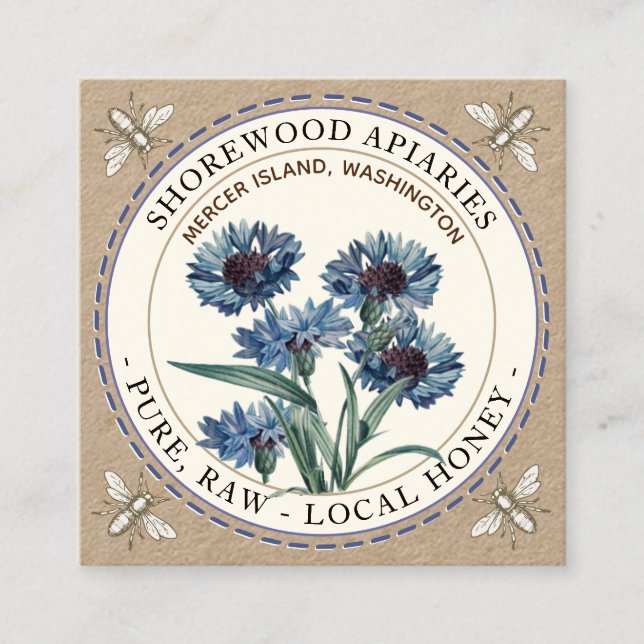 Tarjeta de presentación de Bebidas y Miel de Flor  (Anverso)