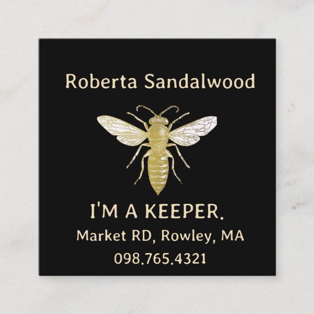 Tarjeta de presentación de beekeeper I'M A KEEPER  (Anverso)