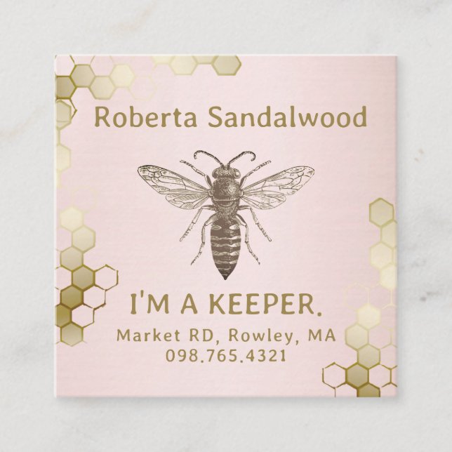Tarjeta de presentación de beekeeper I'M A KEEPER  (Anverso)