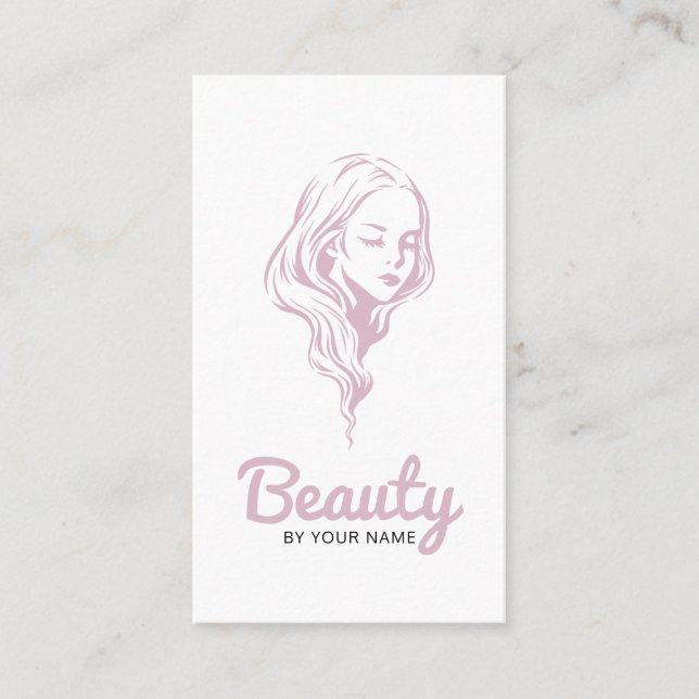 Tarjeta de presentación de belleza con cara Chica (Anverso)