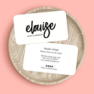 Tarjeta de presentación de belleza con guión de pi