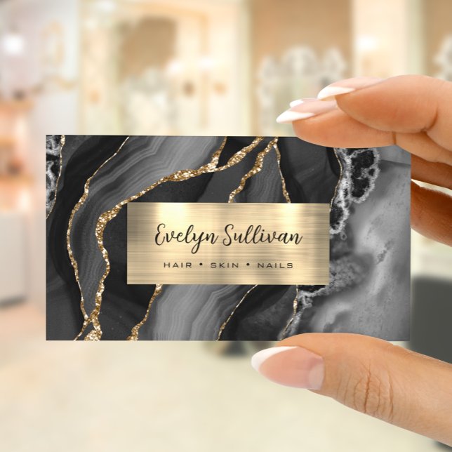 Tarjeta de presentación de Black Gold Agate (Subido por el creador)