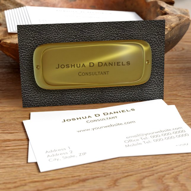Tarjeta de presentación de Black Gold Professional (A classic business card suitable for all professionals)