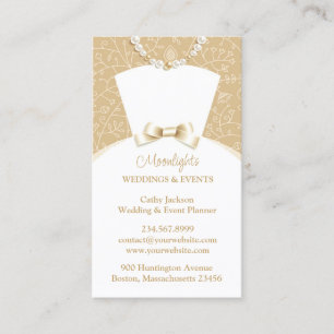 Tarjeta de presentación de boda Bridal White Vress