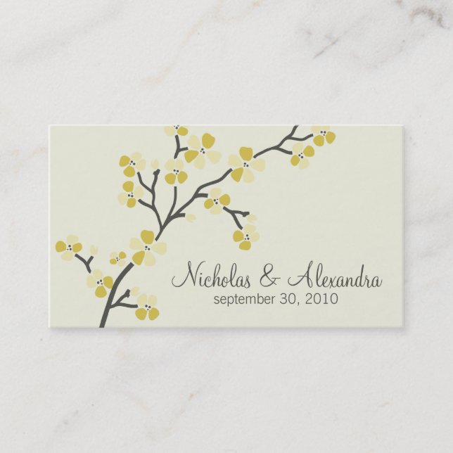 Tarjeta de presentación de Boda Cherry Blossom (cí (Anverso)