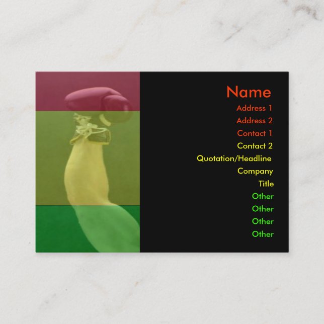 Tarjeta de presentación de Boxeo (Anverso)