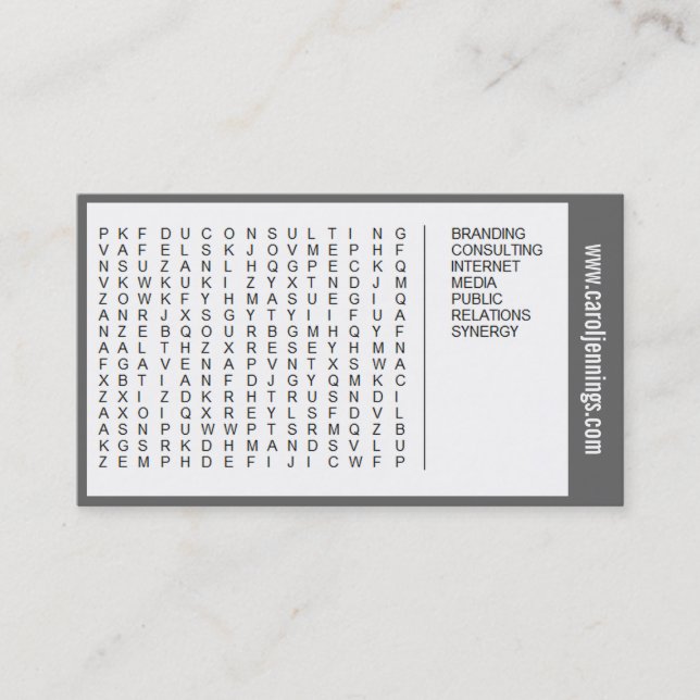 tarjeta de presentación de búsqueda de palabras (c (Anverso)