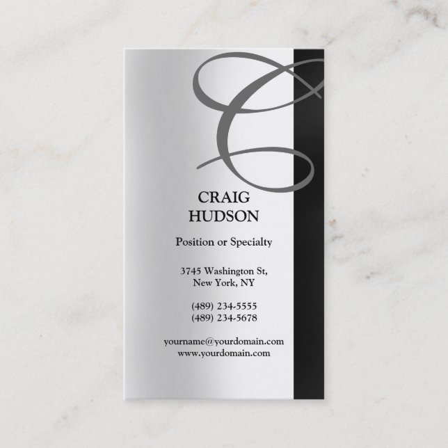 Tarjeta de presentación de caligrafía monográfica (Anverso)