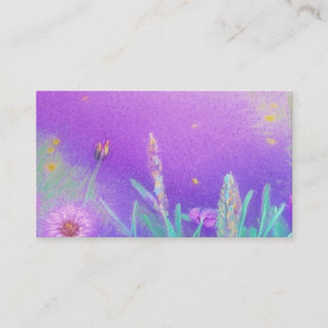 Tarjeta de presentación de campo Purple Flower (Anverso)