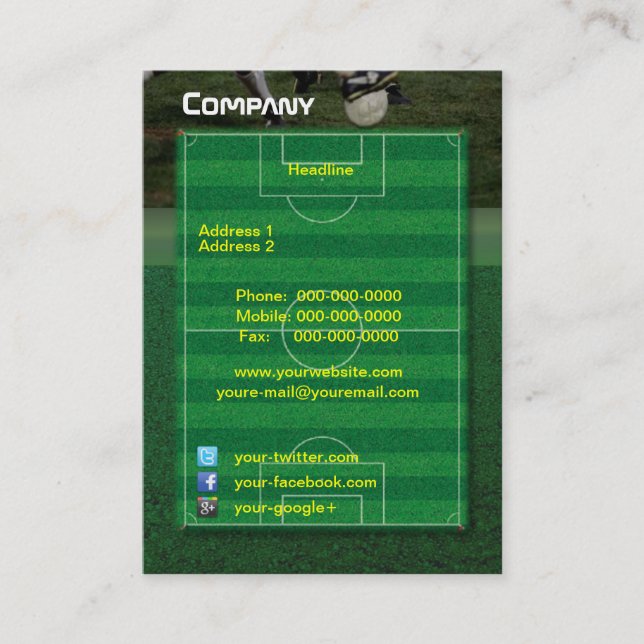 Tarjeta de presentación de campos de fútbol (Anverso)