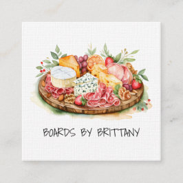 Tarjeta de presentación de carnes de queso para em