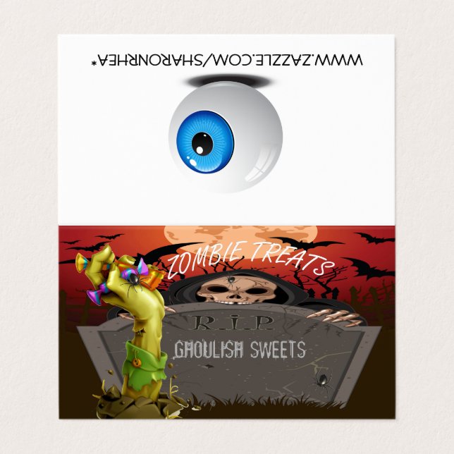 Tarjeta de presentación de carpas de Halloween de  (Exterior desplegado)