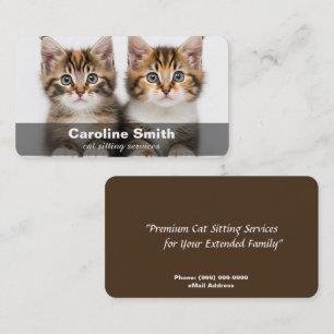 Tarjeta de presentación de Cat Sitting / Cat Care