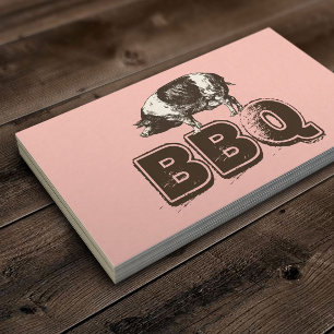 Tarjeta de presentación de cerdo de barbacoa rosa 