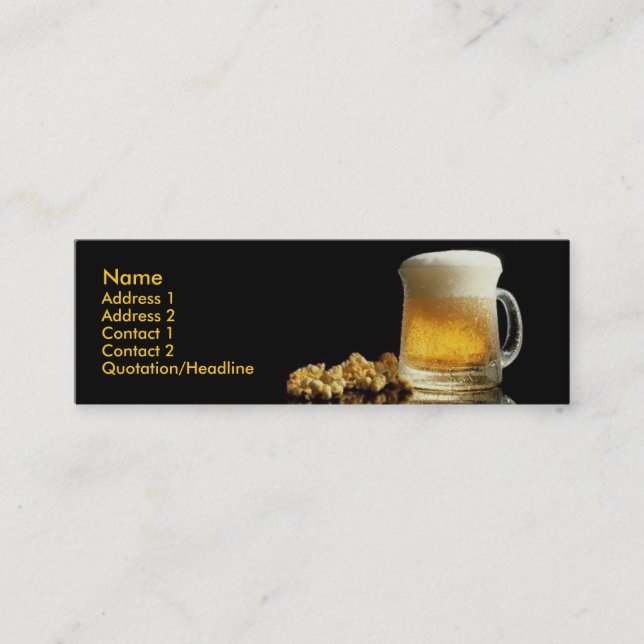 Tarjeta de presentación de cerveza (Anverso)