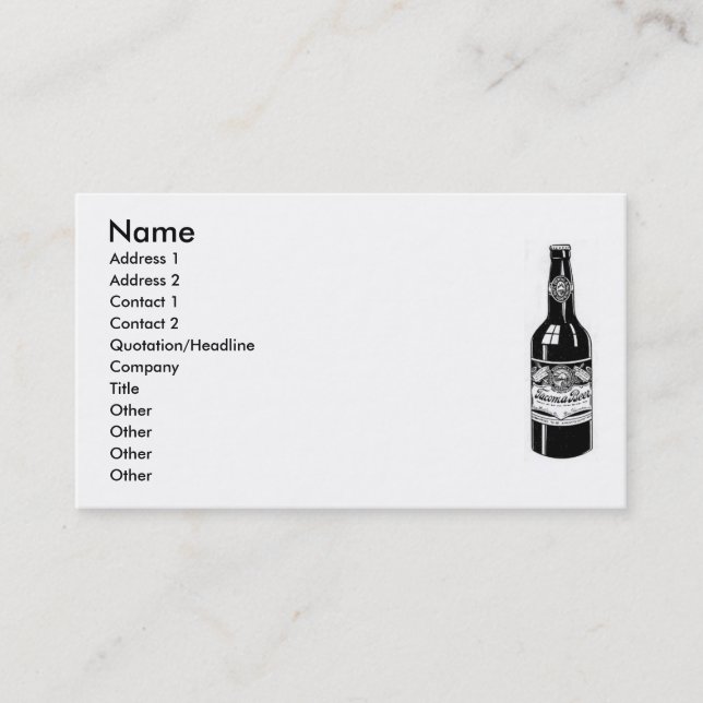 Tarjeta de presentación de cerveza Tacoma (Anverso)