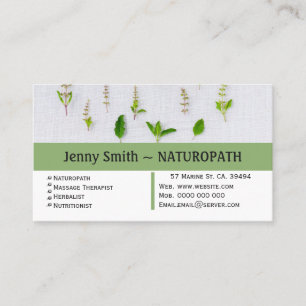Tarjeta de presentación de cita de naturópata de h