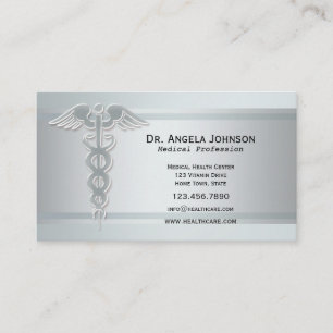 Tarjeta de presentación de cita médica Caduceo de 