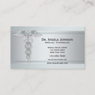 Tarjeta de presentación de cita médica Caduceo de 