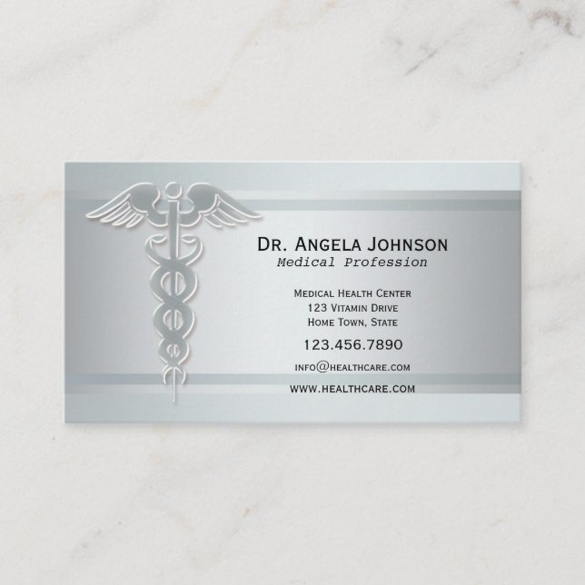 Tarjeta de presentación de cita médica Caduceo de  (Anverso)