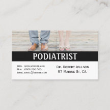 Tarjeta de presentación de cita médica de podólogo