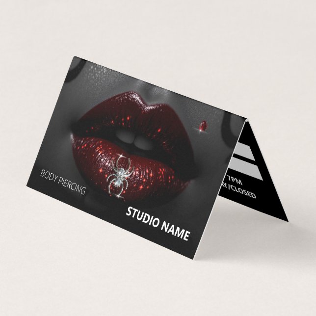 Tarjeta de presentación de citas de salón de Pierc (Anverso)