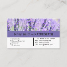 Tarjeta de presentación de citas Lavender Naturopa