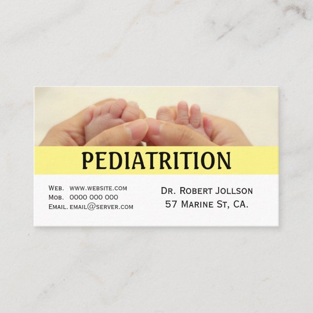 Tarjeta de presentación de citas médicas para pedi (Anverso)