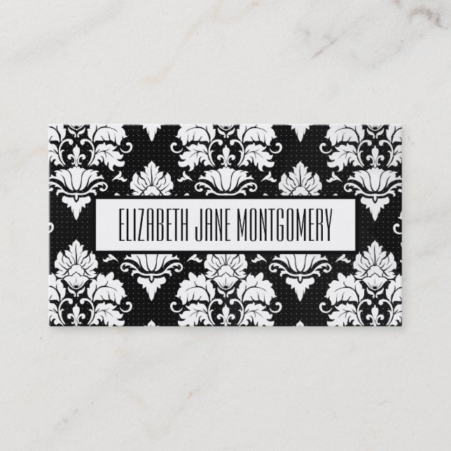 Tarjeta de presentación de citas moderna Black Dam (Anverso)