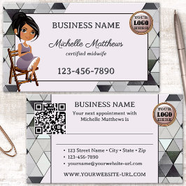 Tarjeta de presentación de citas para parteras de 
