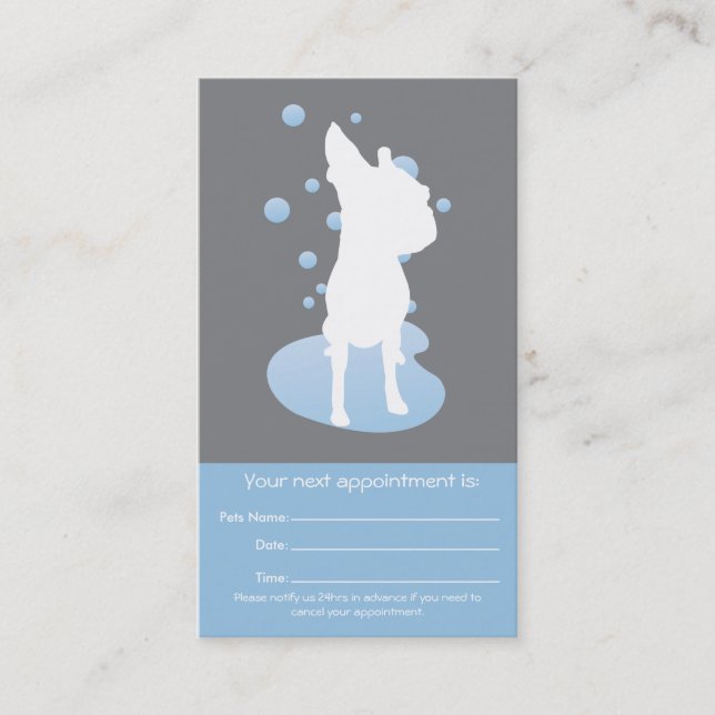 Tarjeta de presentación de citas para perros (Anverso)
