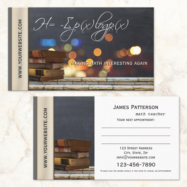 Tarjeta de presentación de citas para profesores d (Subido por el creador)