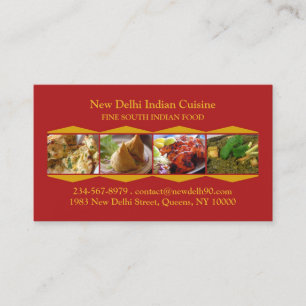 Tarjeta de presentación de cocina india