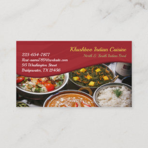 Tarjeta de presentación de cocina india