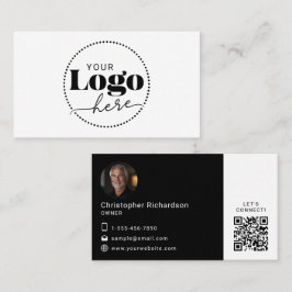 Tarjeta de presentación de código QR con logotipo