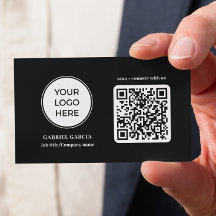 Tarjeta de presentación de código QR con logotipo 