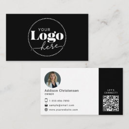 Tarjeta de presentación de código QR con logotipo