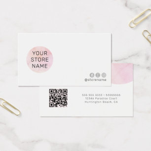 Tarjeta de presentación de código QR de color rosa