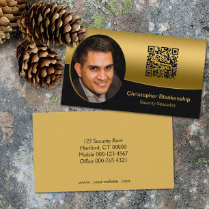 Tarjeta de presentación de código QR de fotos prof