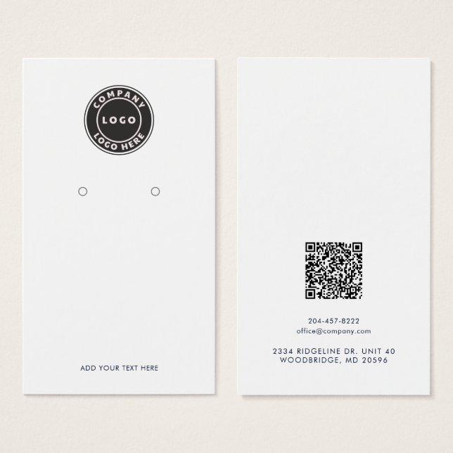 Tarjeta de presentación de código QR de su logotip (Anverso y reverso)