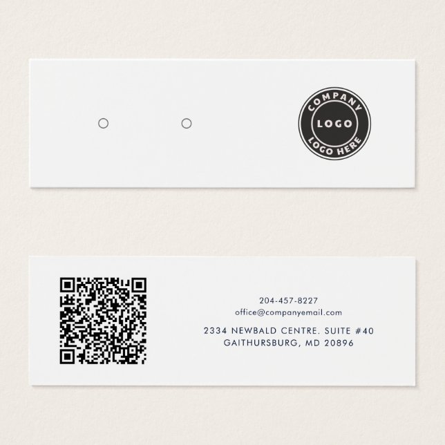 Tarjeta de presentación de código QR de su logotip (Anverso y reverso)