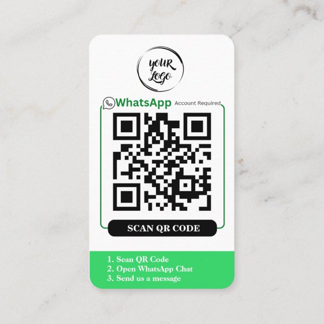 Tarjeta de presentación de código QR de WhatsApp (Reverso)