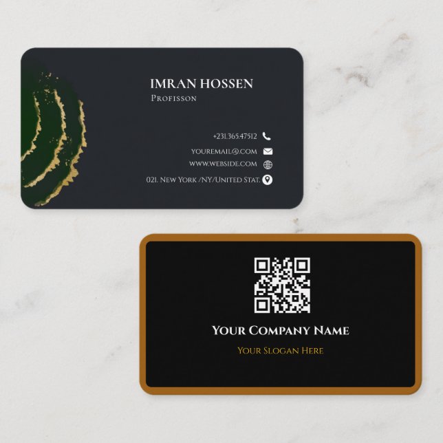 tarjeta de presentación de código qr minimalista (Anverso / Reverso)