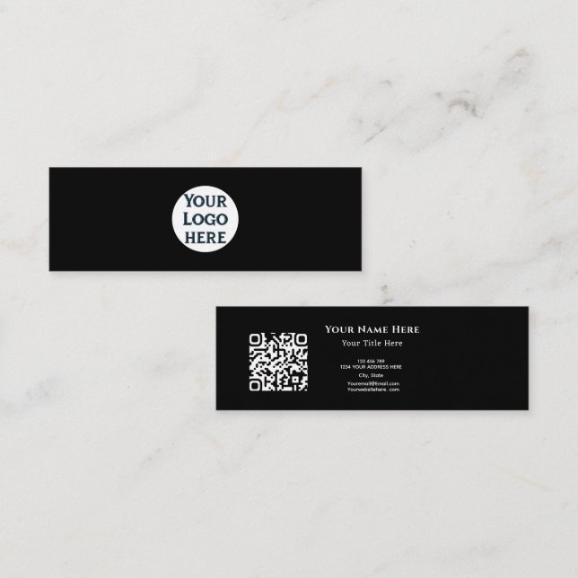 Tarjeta de presentación de código QR minimalista c (Anverso / Reverso)