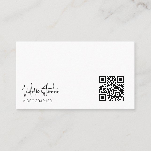 Tarjeta de presentación de código QR Minimalista m (Anverso)