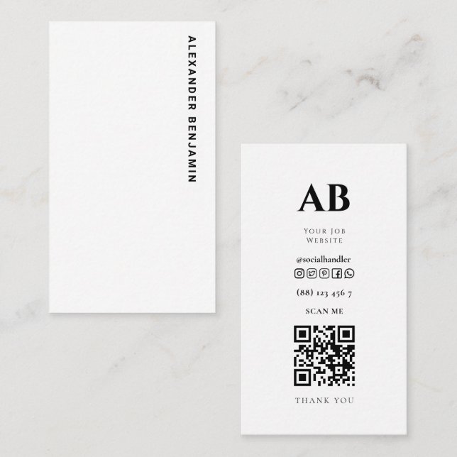 Tarjeta de presentación de código QR para controla (Anverso / Reverso)