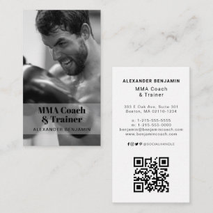 Tarjeta de presentación de código QR para entrenad