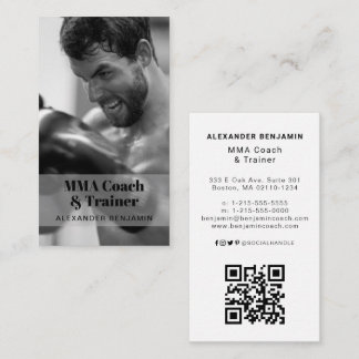 Tarjeta de presentación de código QR para entrenad